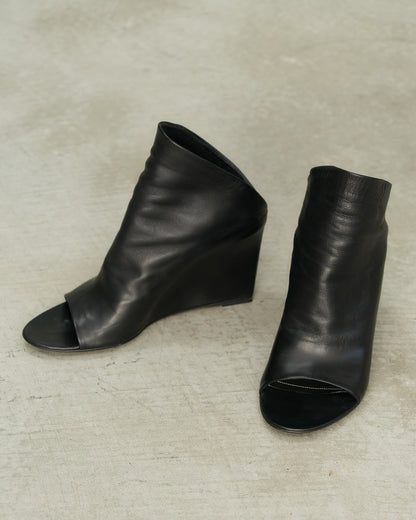 Balenciaga Black Leather Wedges
