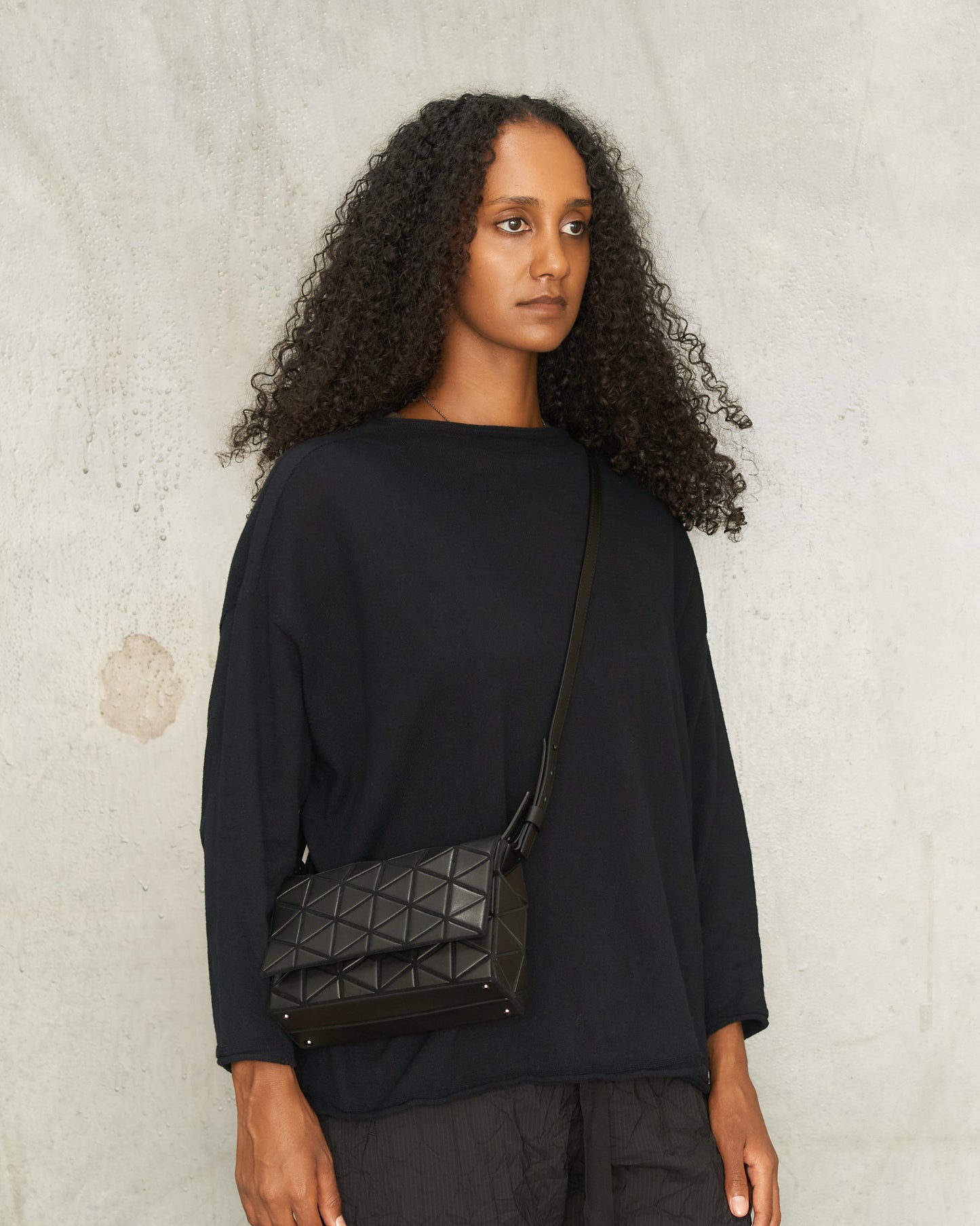 Matte Black Fossette Bag