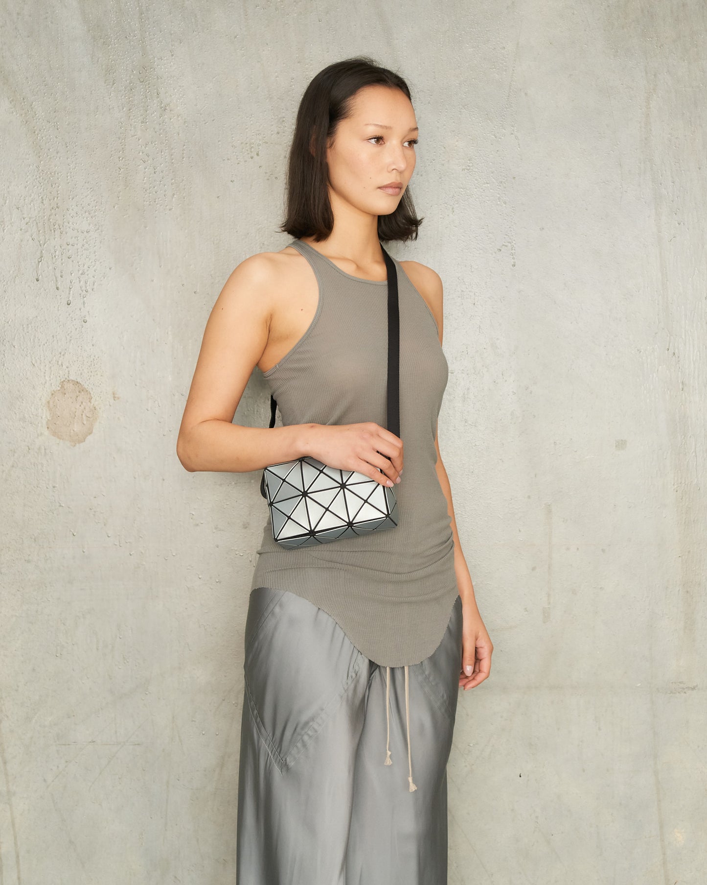 Blue Metallic Cuboid Shoulder Bag