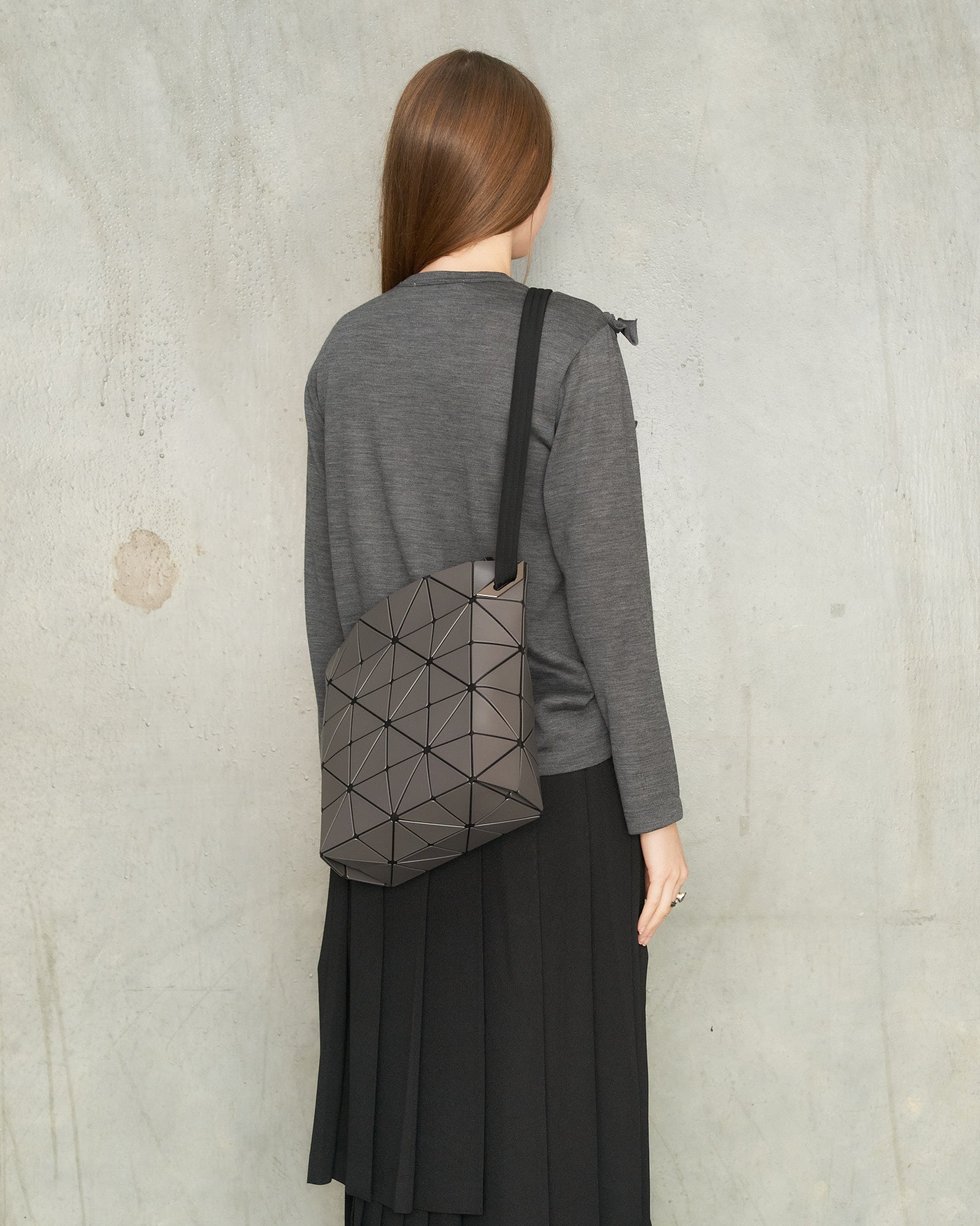 Bao Bao Charcoal Grey Blocky Shoulder Bag Grey BB58AG491