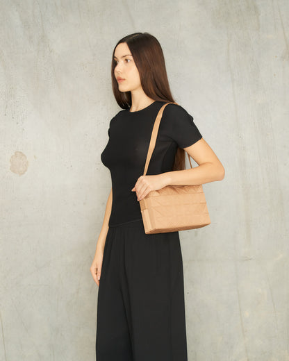 Beige Shine Track Mini Shoulder Bag