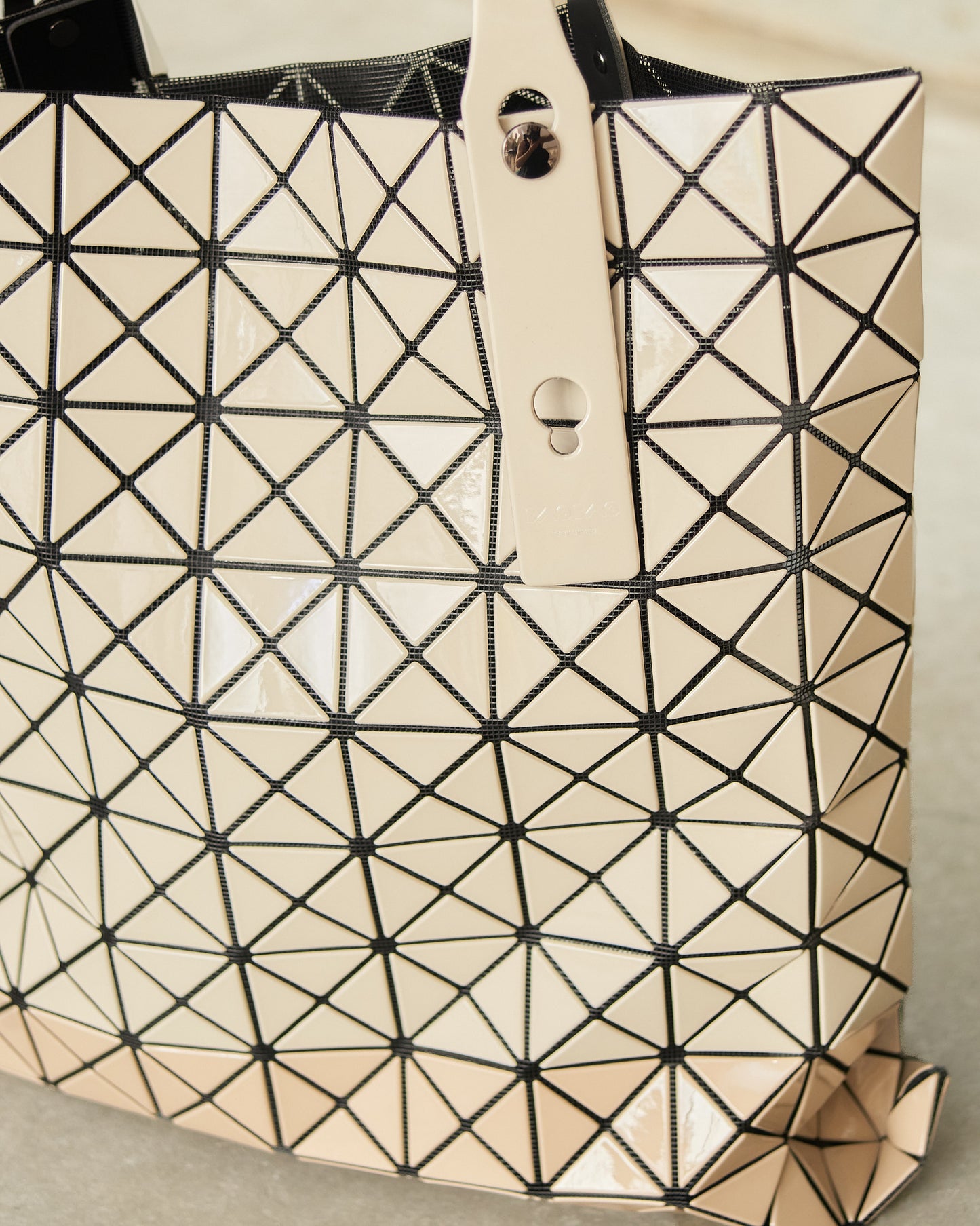 Beige Two-Tone Prism Tote