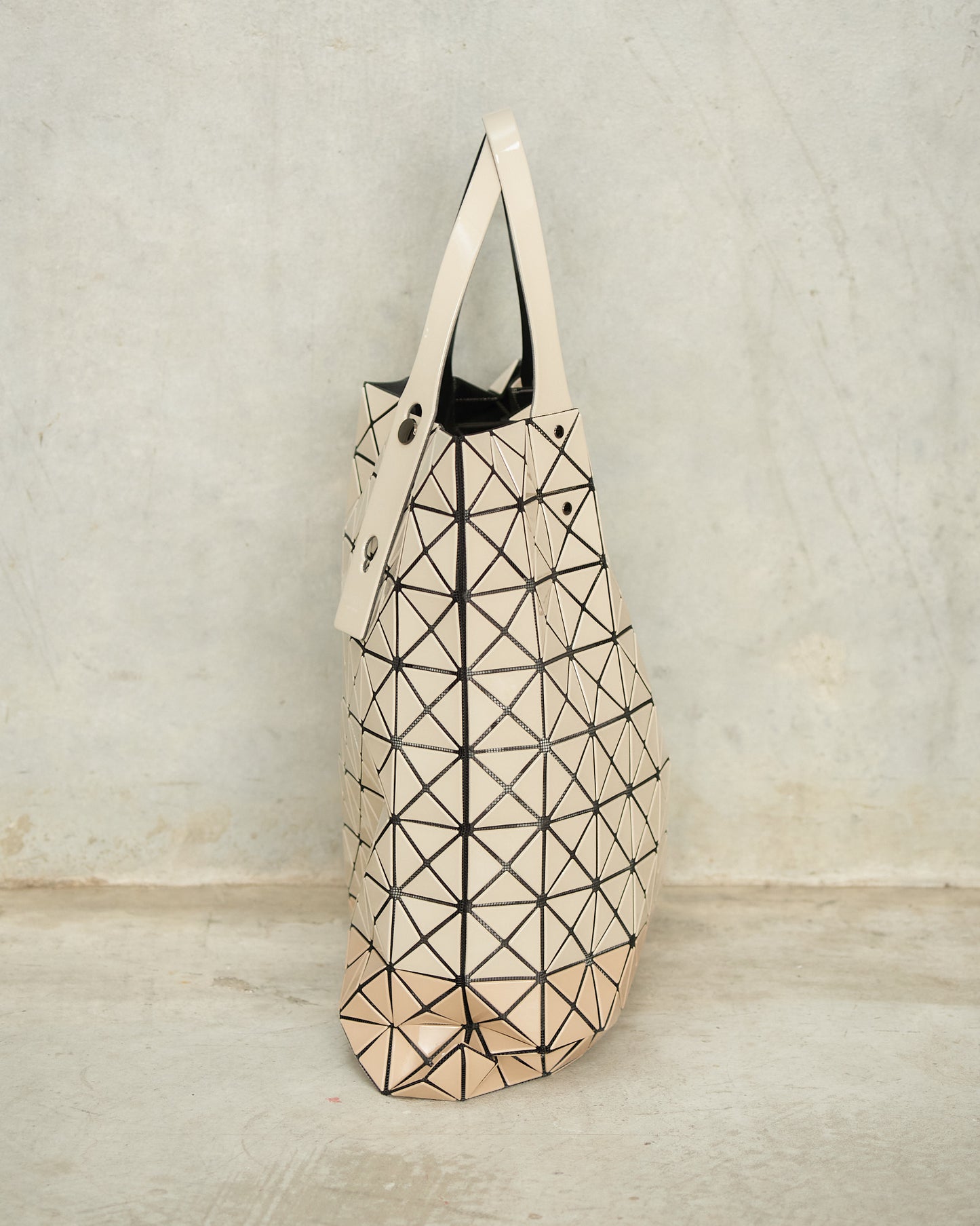 Beige Two-Tone Prism Tote