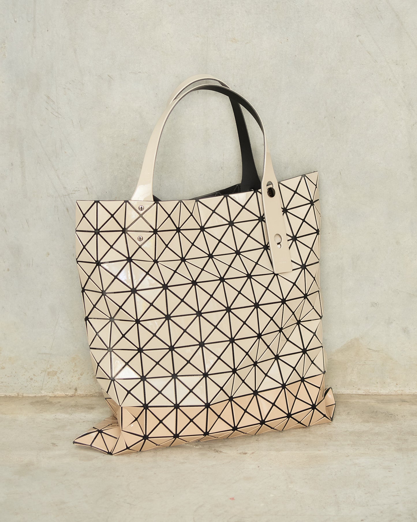 Beige Two-Tone Prism Tote