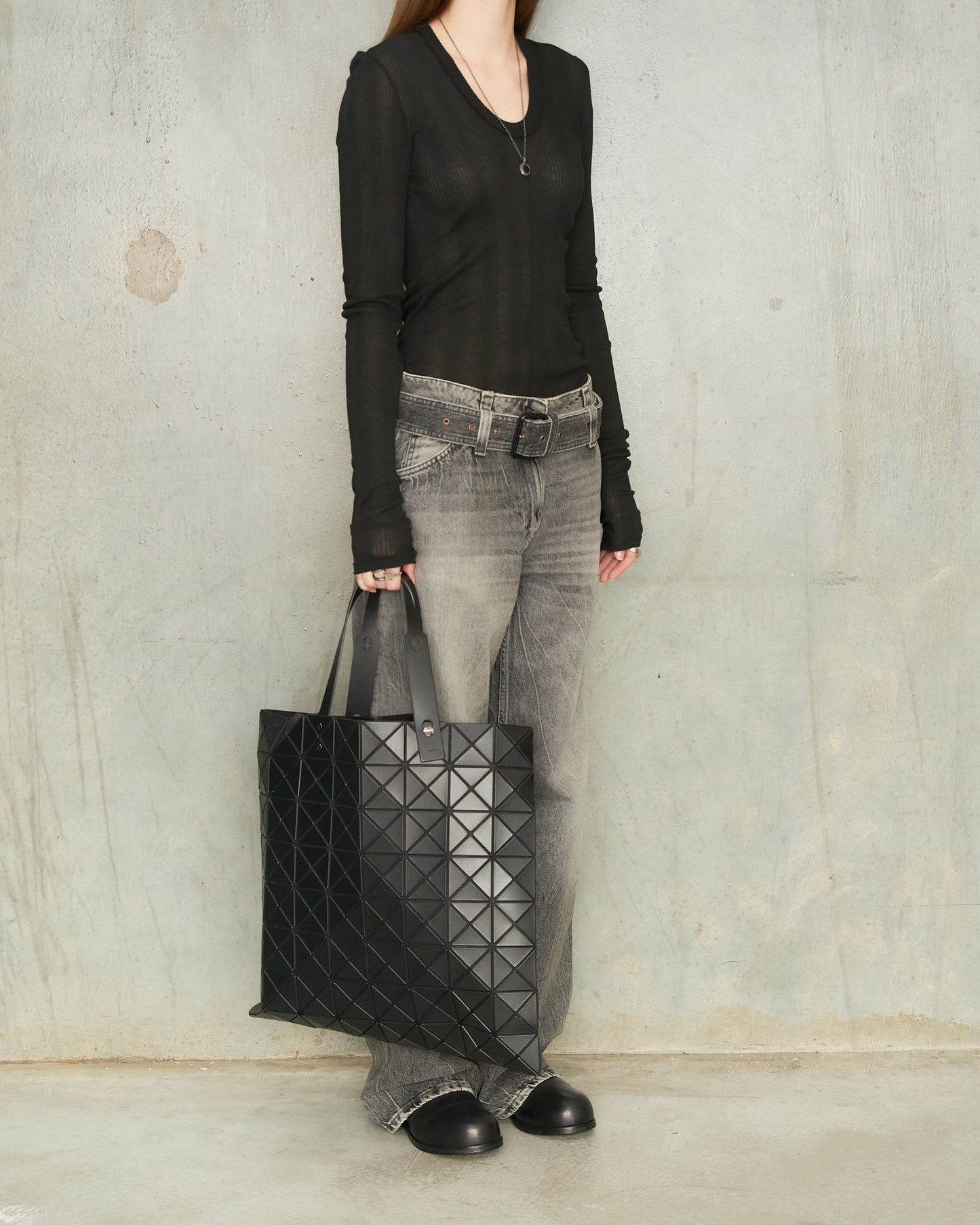 Matte Black Lucent Large Tote