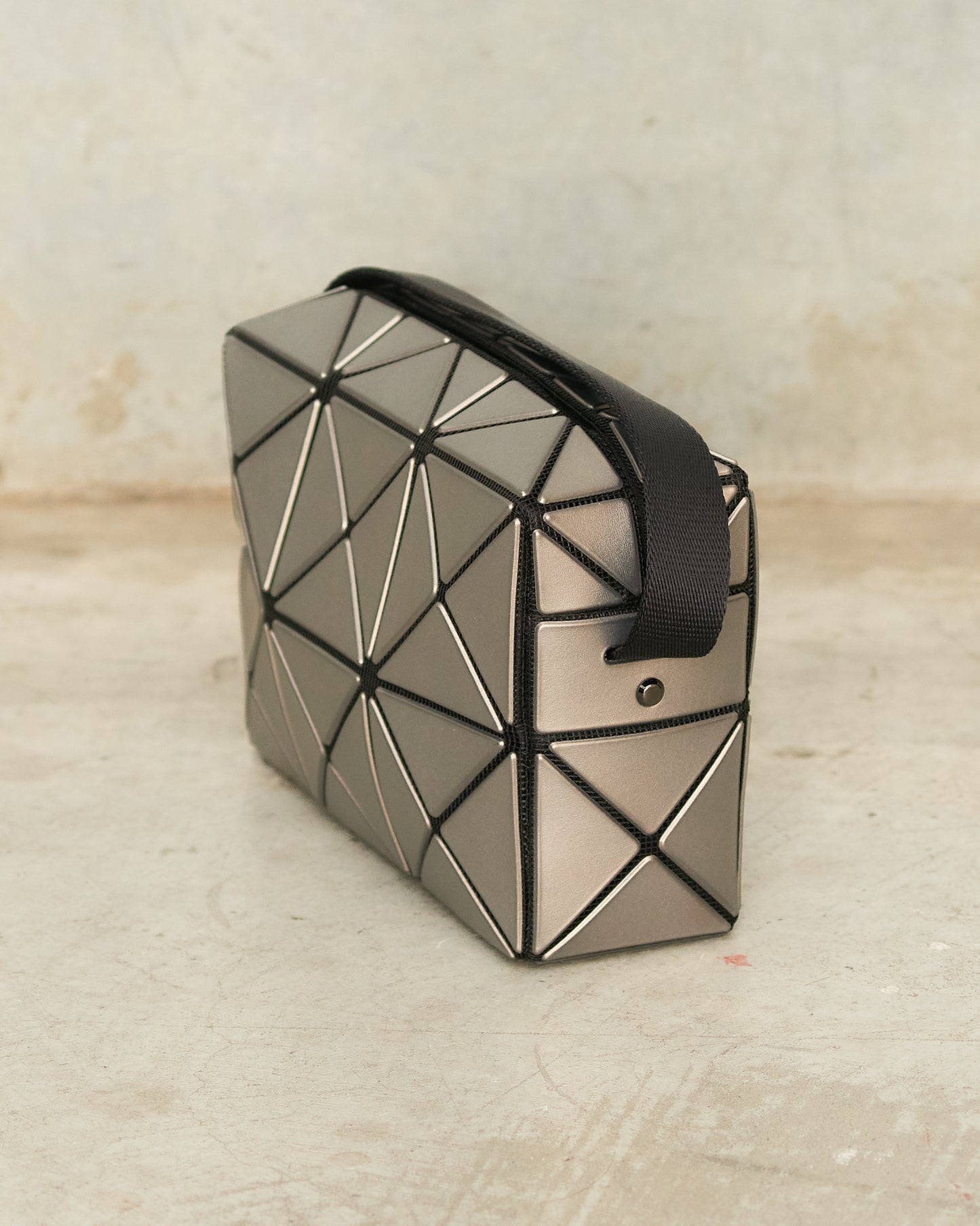 Silver Metallic Cuboid Shoulder Bag