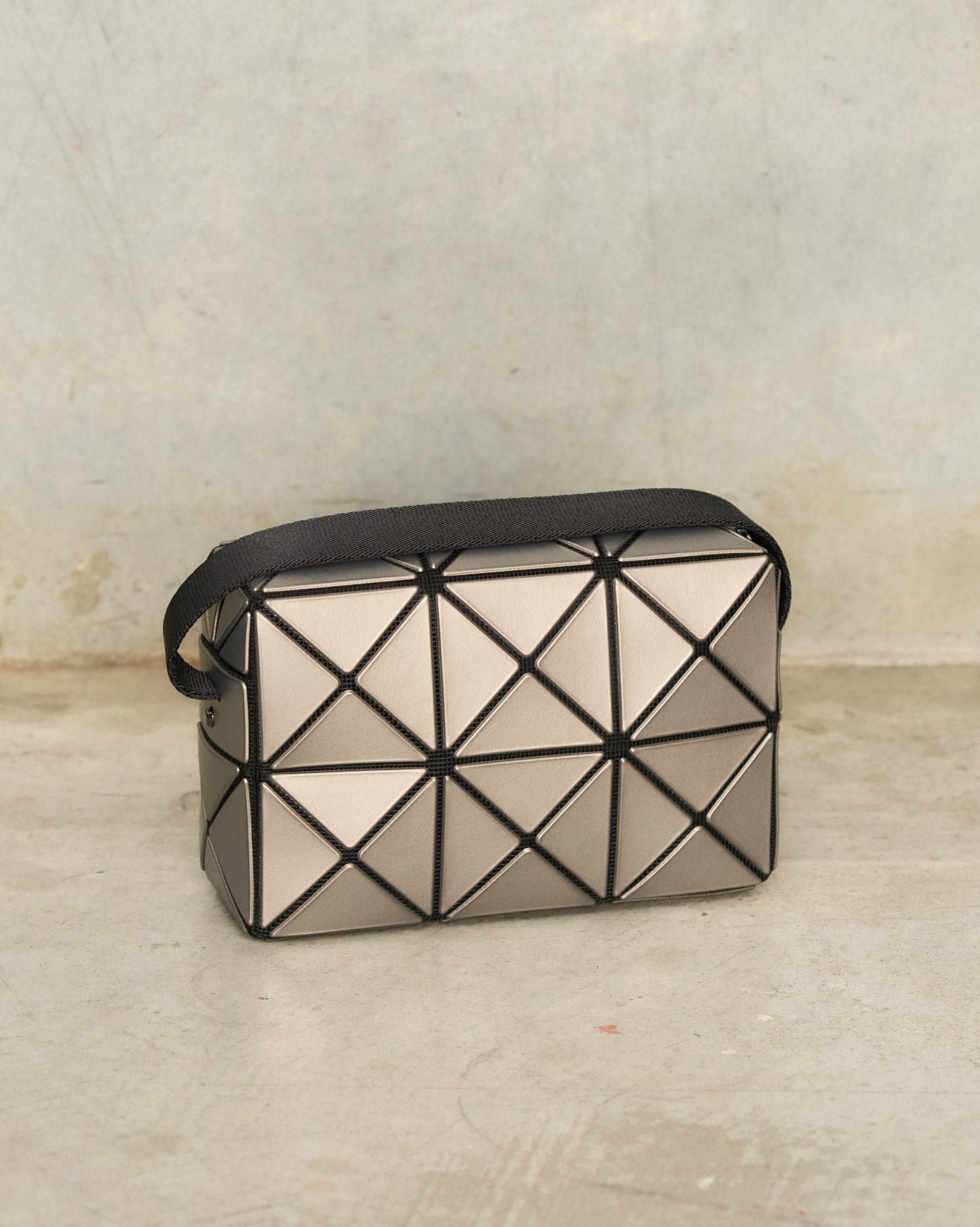 Silver Metallic Cuboid Shoulder Bag