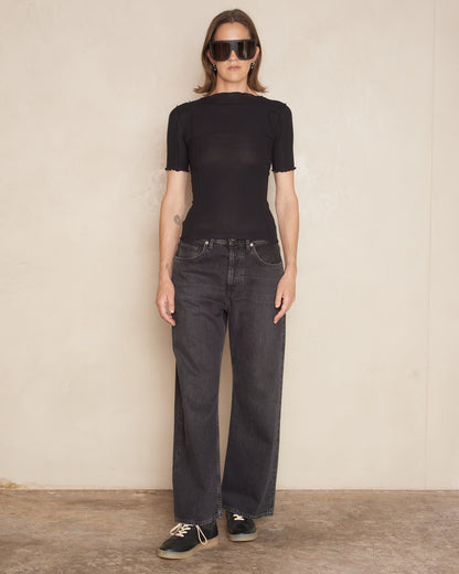 Black Omato 3/4 Sleeve Top