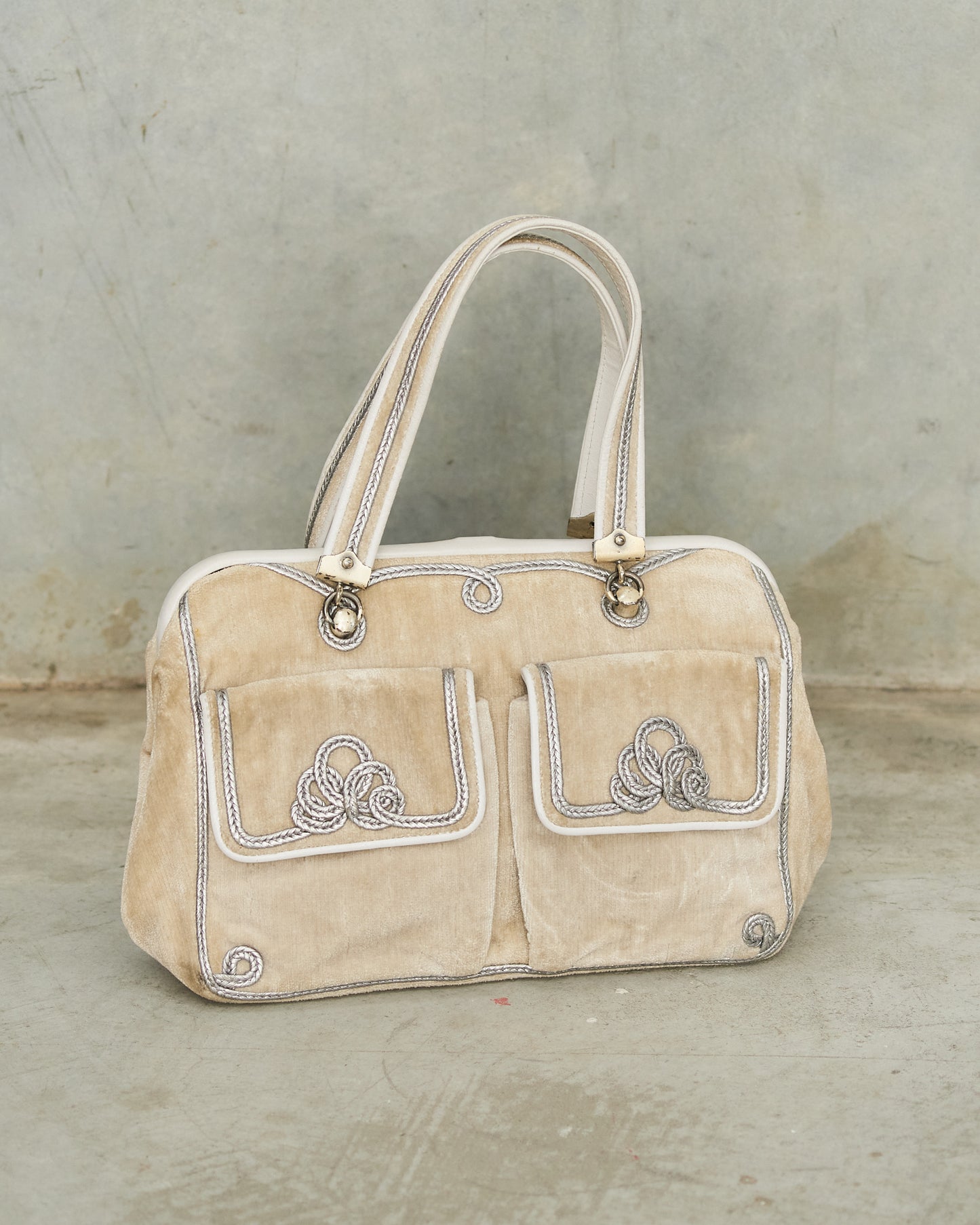 Bottega Veneta SS2006 Beige Velvet Handbag
