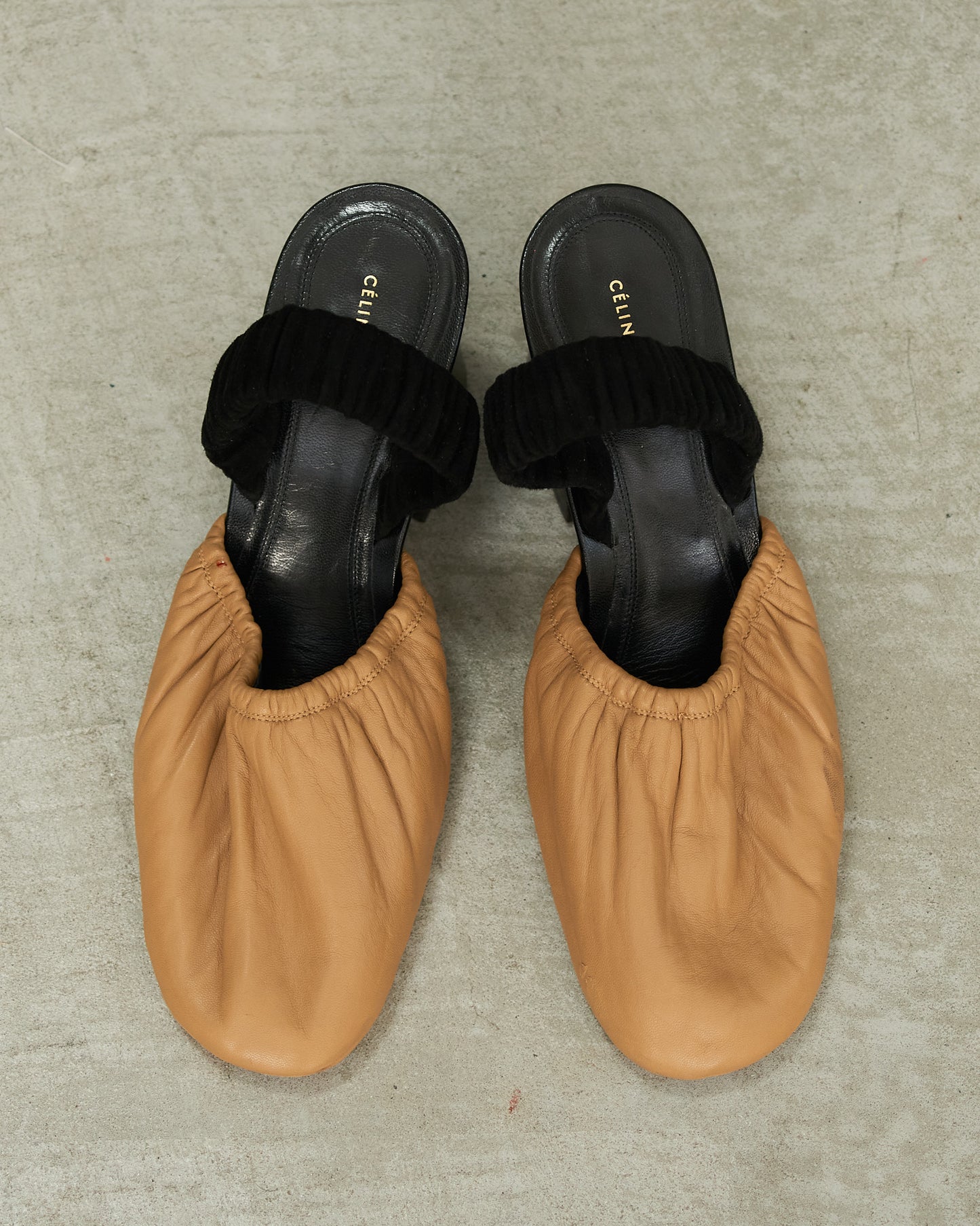 Celine Beige Leather Sling Back Heels