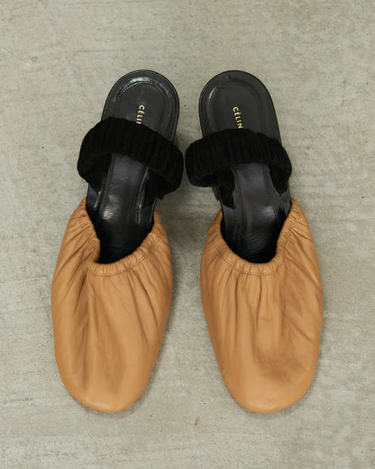 Celine Beige Leather Sling Back Heels