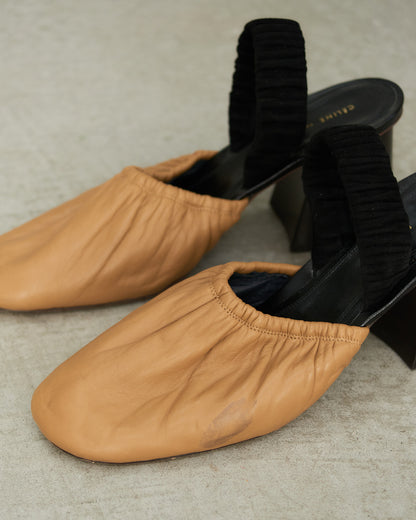 Celine Beige Leather Sling Back Heels