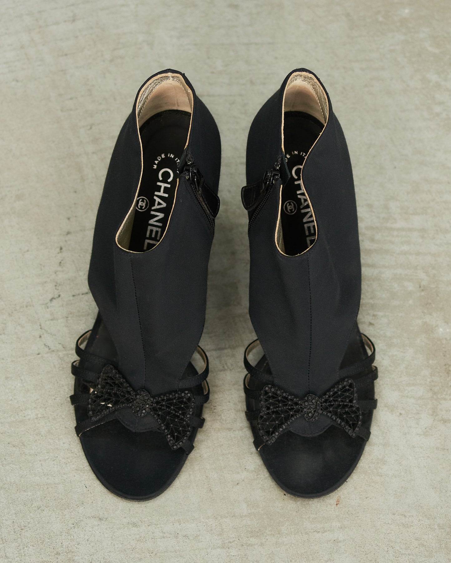 Chanel Black Bow Wedges     
