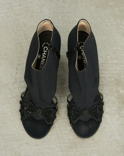Chanel Black Bow Wedges     