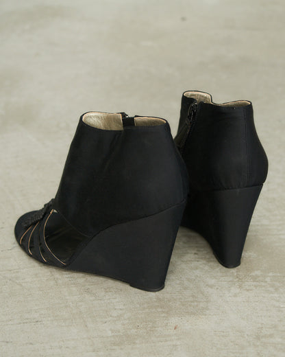 Chanel Black Bow Wedges     