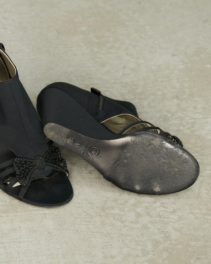 Chanel Black Bow Wedges     