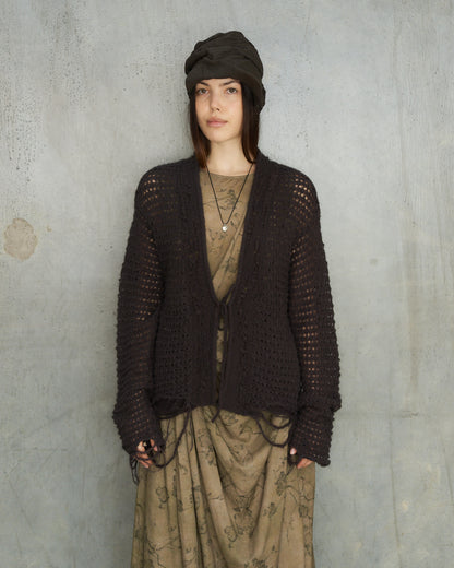 Dark Brown Knitted Cardigan