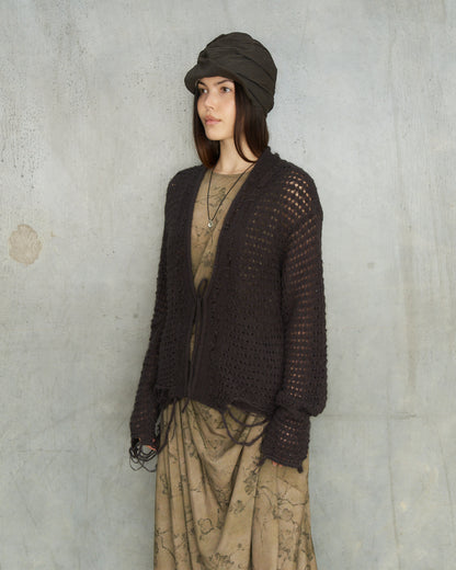 Dark Brown Knitted Cardigan