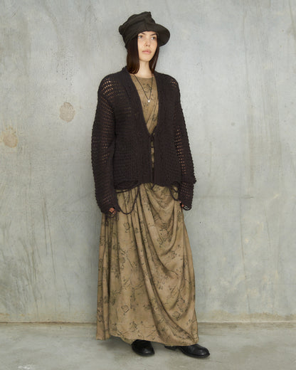 Dark Brown Knitted Cardigan