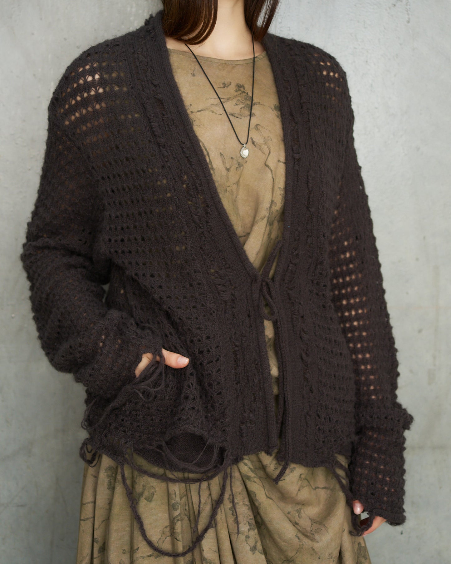 Dark Brown Knitted Cardigan