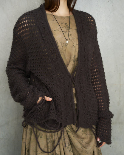 Dark Brown Knitted Cardigan