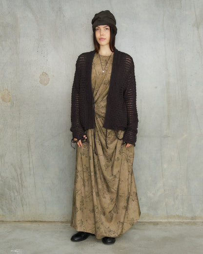 Dark Brown Knitted Cardigan