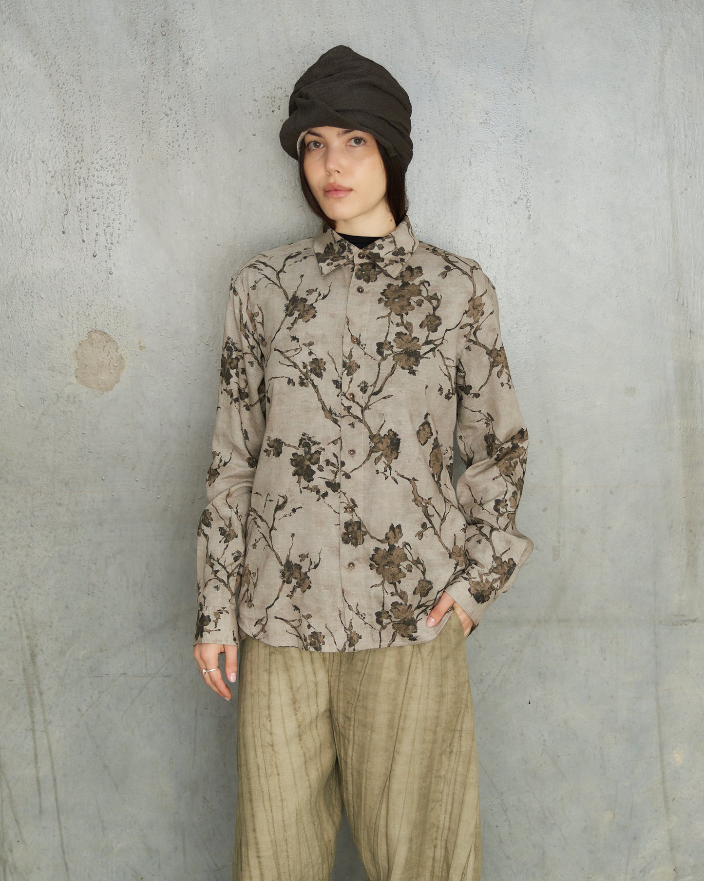 Pale Olive Floral Shirt