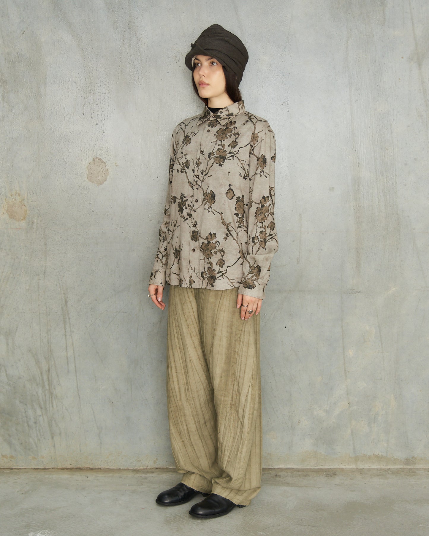 Pale Olive Floral Shirt