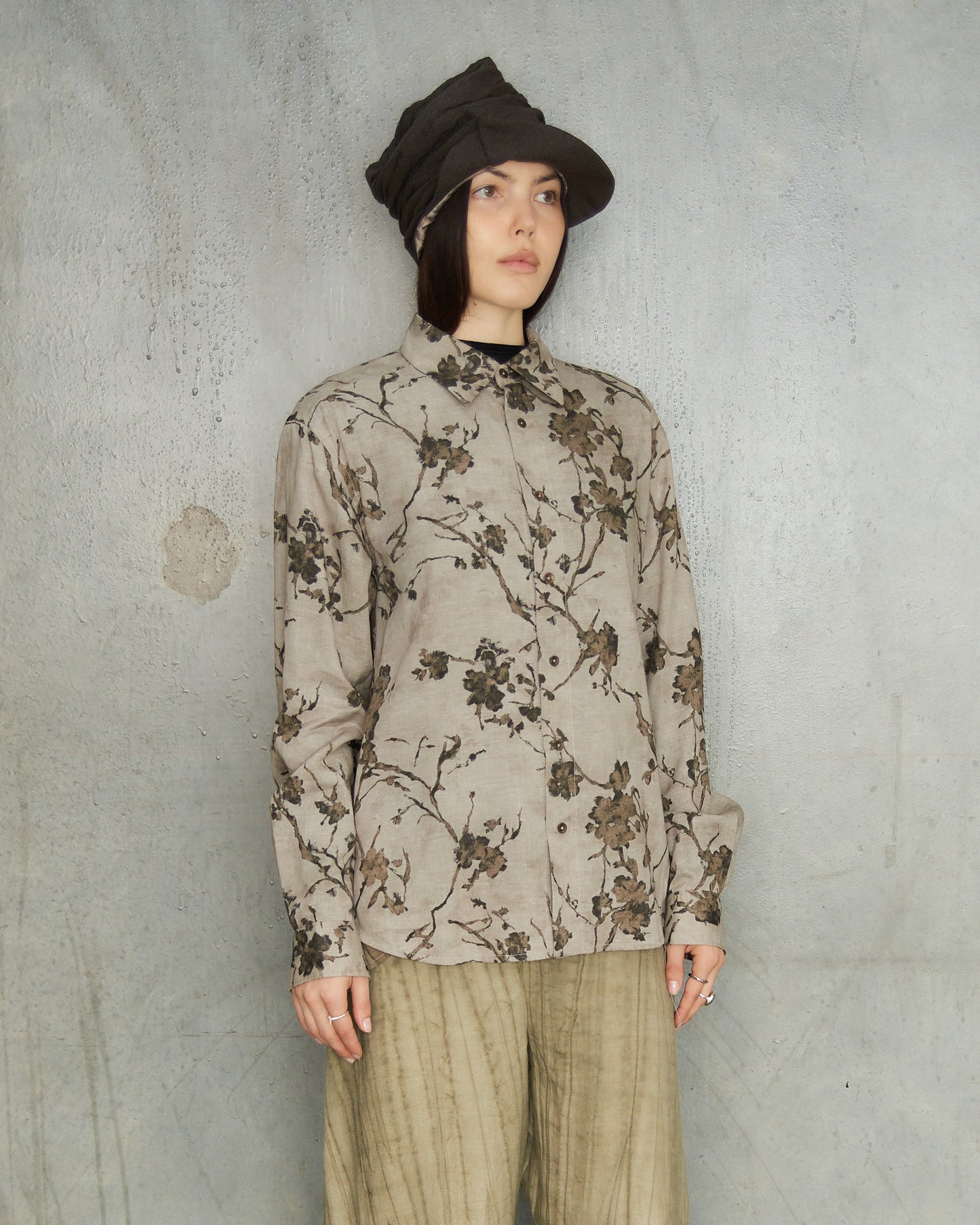 Pale Olive Floral Shirt