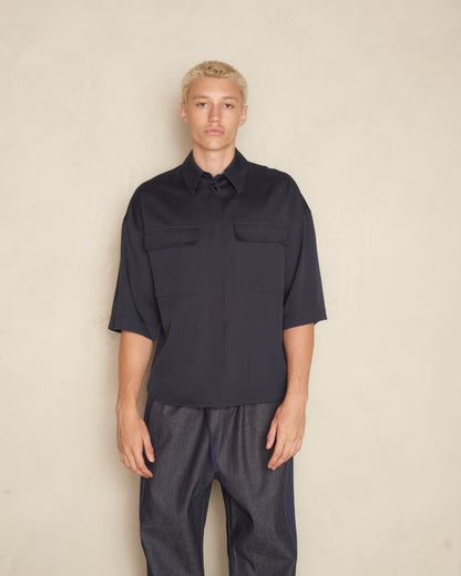 Dark Navy Oversized Toba Shirt