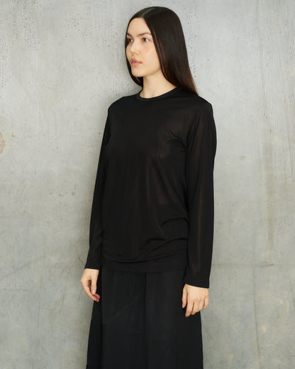 Comme Des Garcons FW1992 Black Semi Sheer Long Sleeve Top