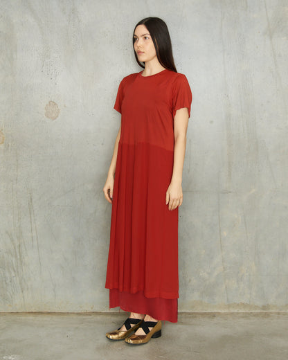 Comme Des Garcons Comme Des Garcons Red Sheer Dress