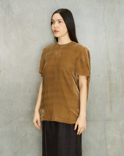 Comme Des Garcons FW1990 Mustard Velvet T-Shirt