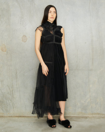 Comme Des Garcons FW2008 Velvet Tulle Bondage Jumpsuit