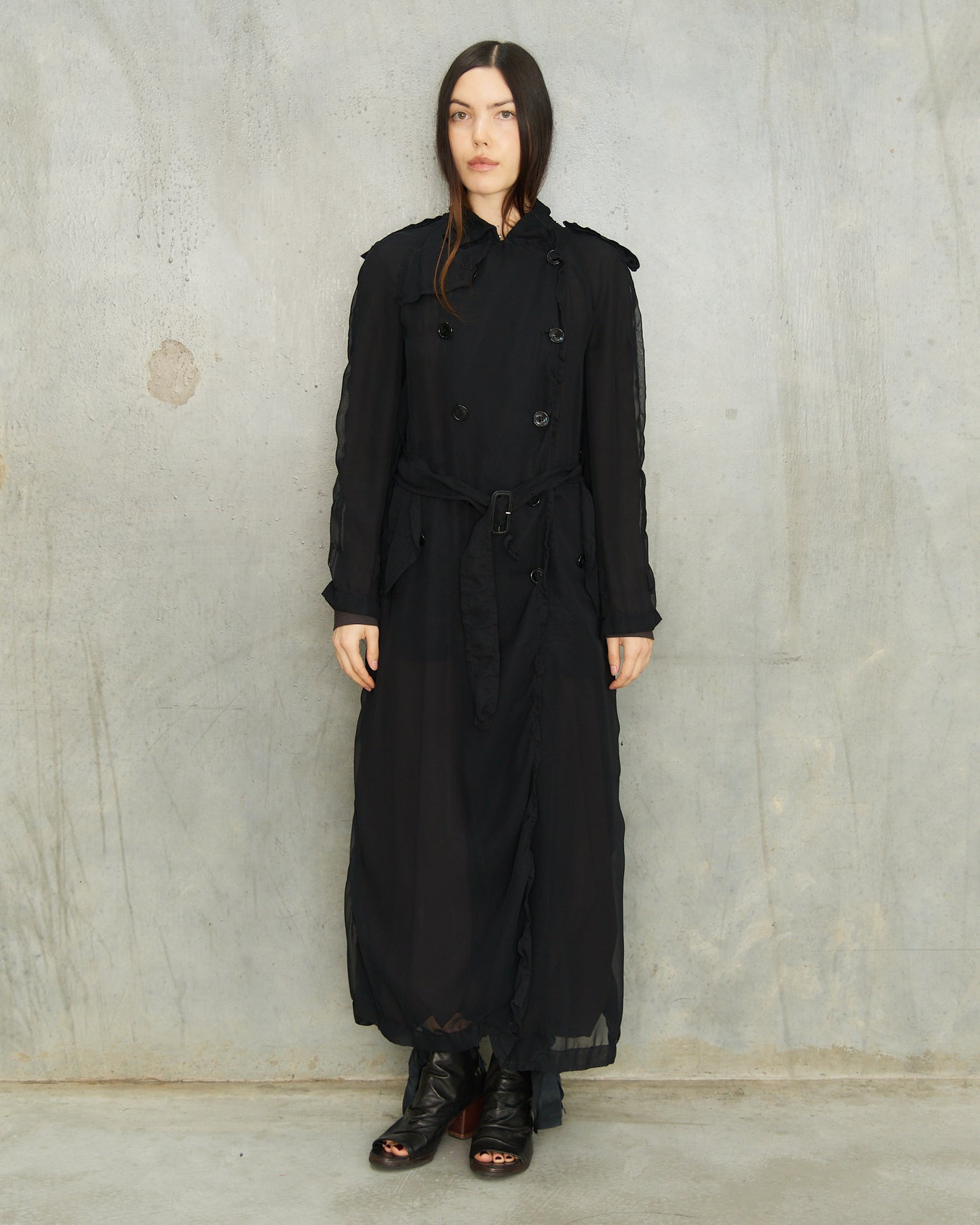 Comme Des Garcons FW2009 Black Sheer Trench Coat