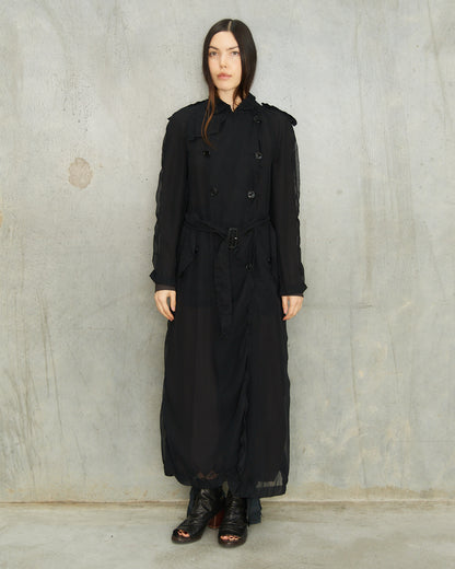 Comme Des Garcons FW2009 Black Sheer Trench Coat
