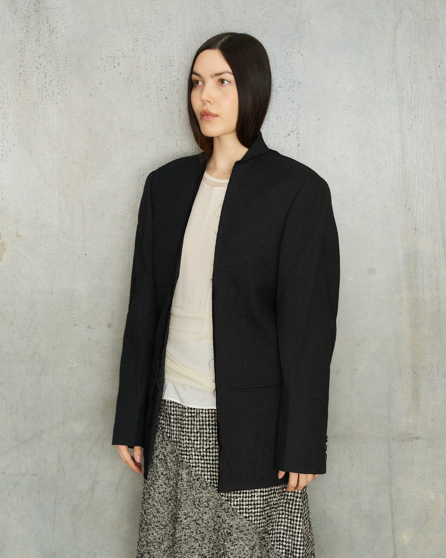 Comme Des Garcons FW1994 Charcoal Speckle Deconstructed Blazer