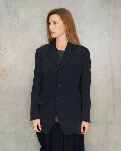 Comme Des Garcons FW1995 Navy Buttoned Layer Blazer