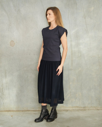 Comme Des Garcons FW1988 Navy Layered Sheer Dress