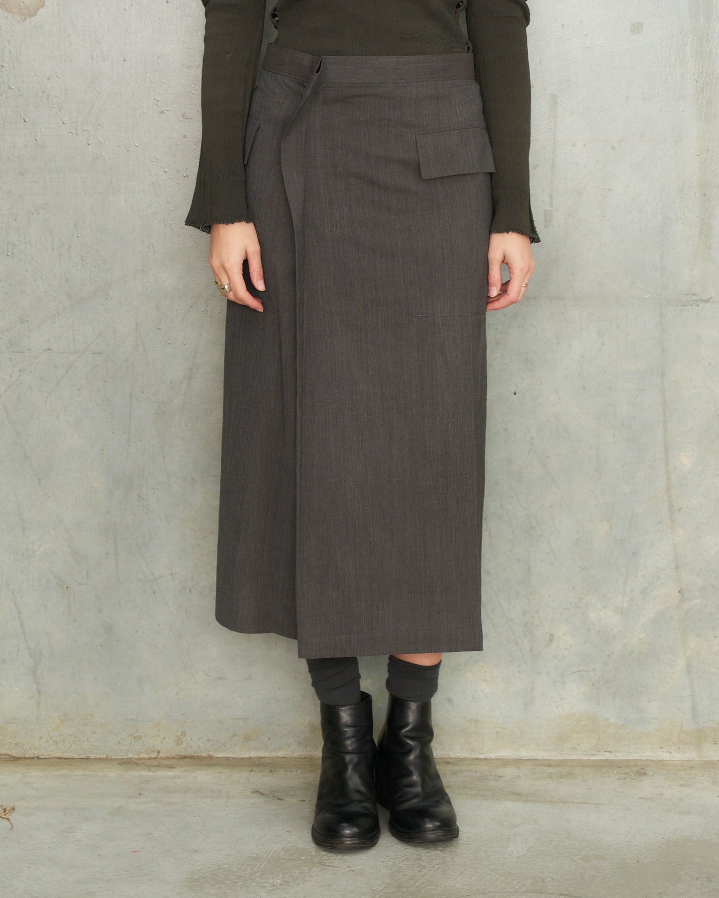 Comme Des Garcons Tricot FW1998 Grey Fold Skirt 