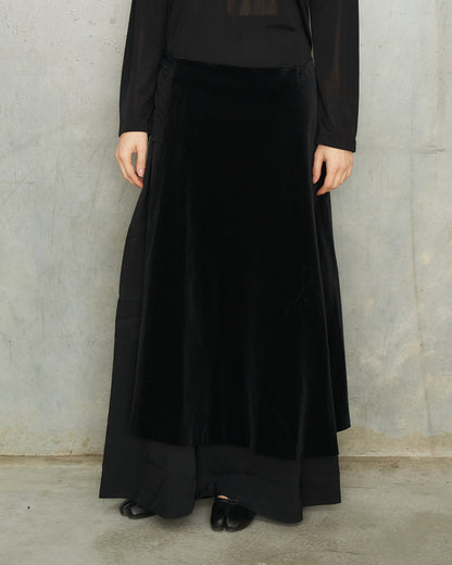 Comme Des Garcons FW2001 Black Velvet Half Skirt Belt