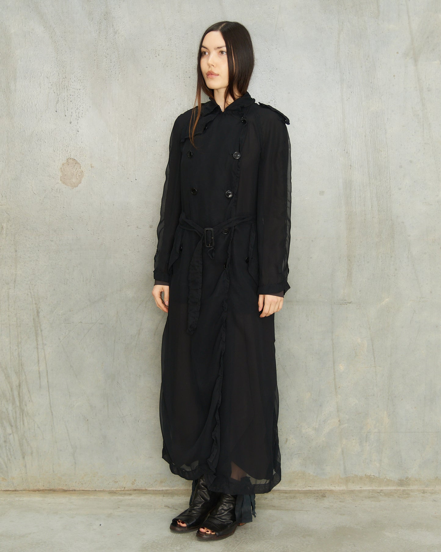Comme Des Garcons FW2009 Black Sheer Trench Coat