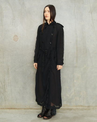 Comme Des Garcons FW2009 Black Sheer Trench Coat