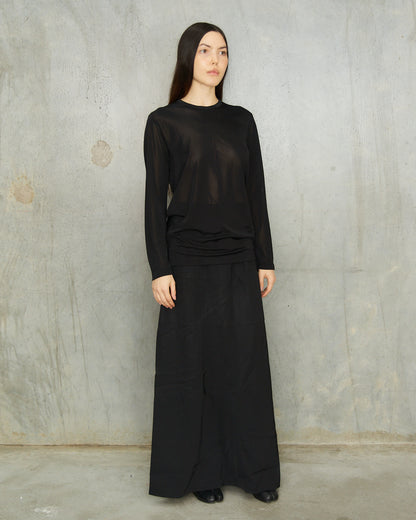 Comme Des Garcons FW1992 Black Semi Sheer Long Sleeve Top