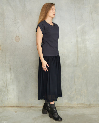 Comme Des Garcons FW1988 Navy Layered Sheer Dress