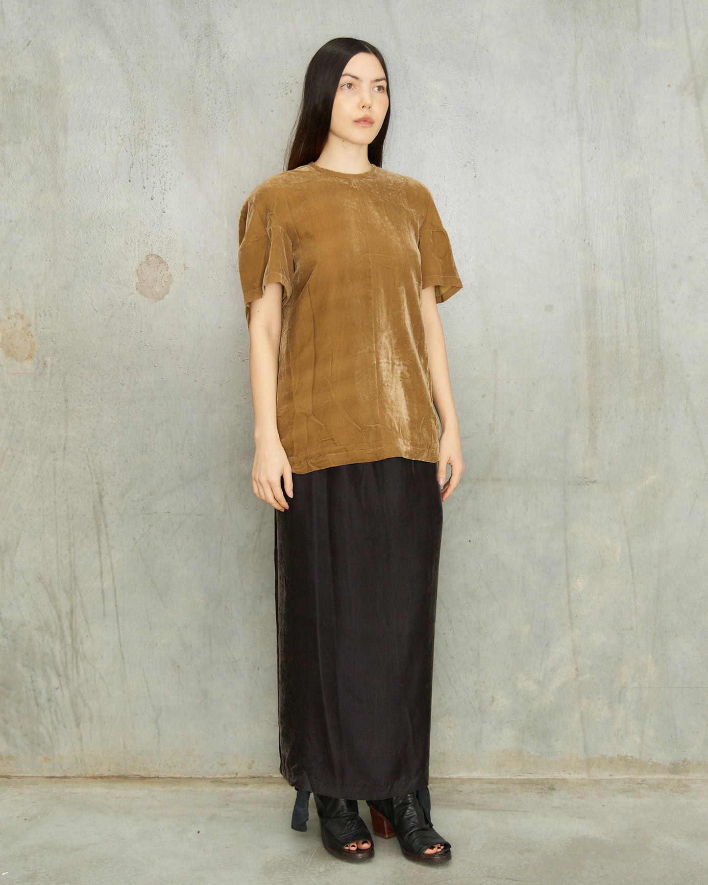 Comme Des Garcons FW1990 Mustard Velvet T-Shirt