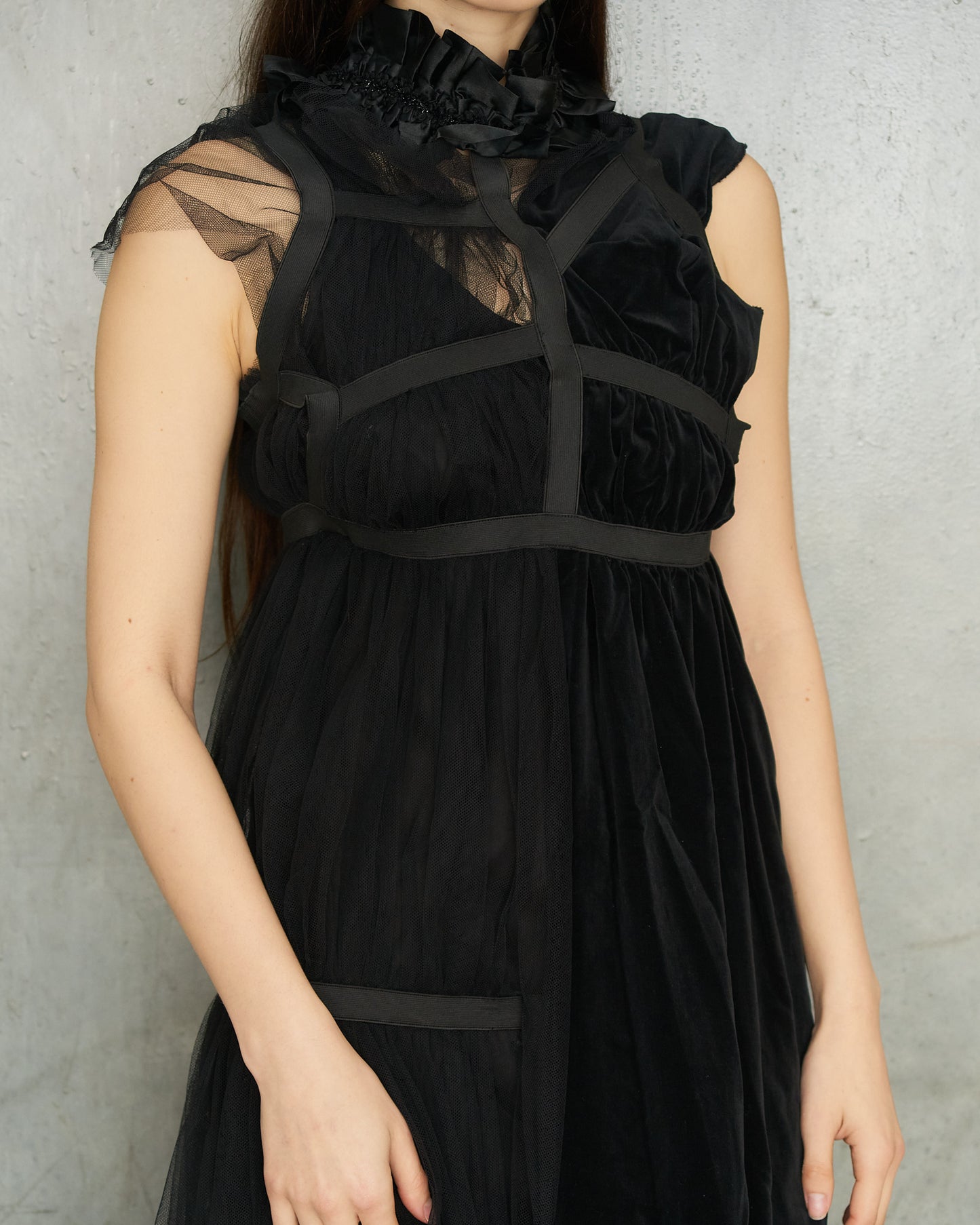 Comme Des Garcons FW2008 Velvet Tulle Bondage Jumpsuit