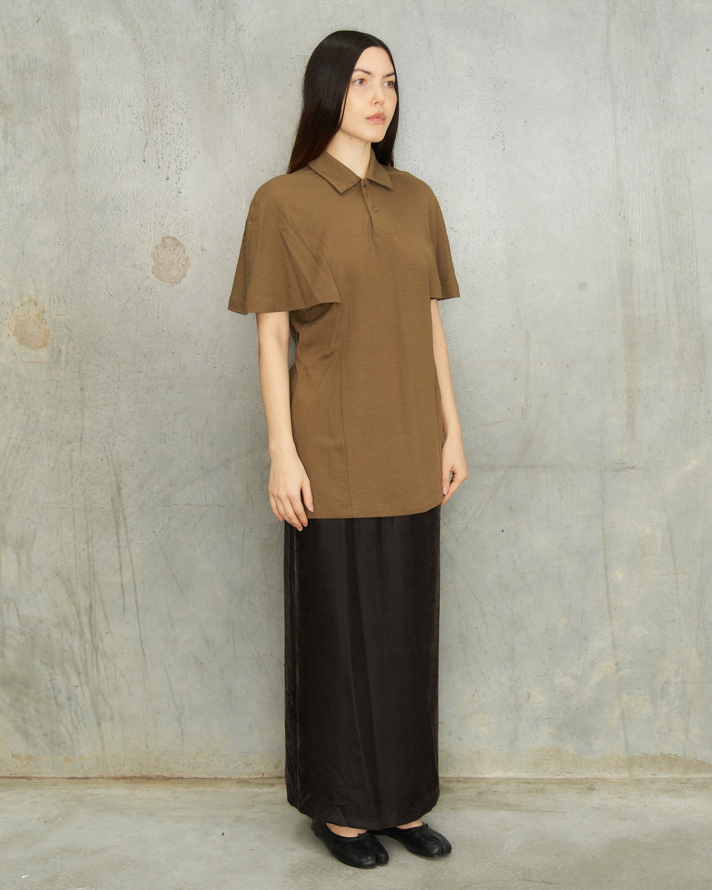 Comme Des Garcons Khaki Wool Polo Shirt