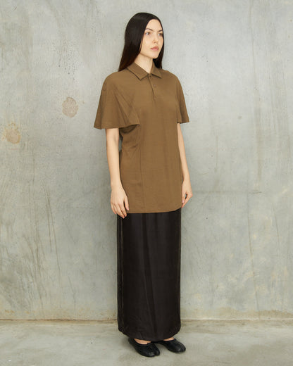 Comme Des Garcons Khaki Wool Polo Shirt
