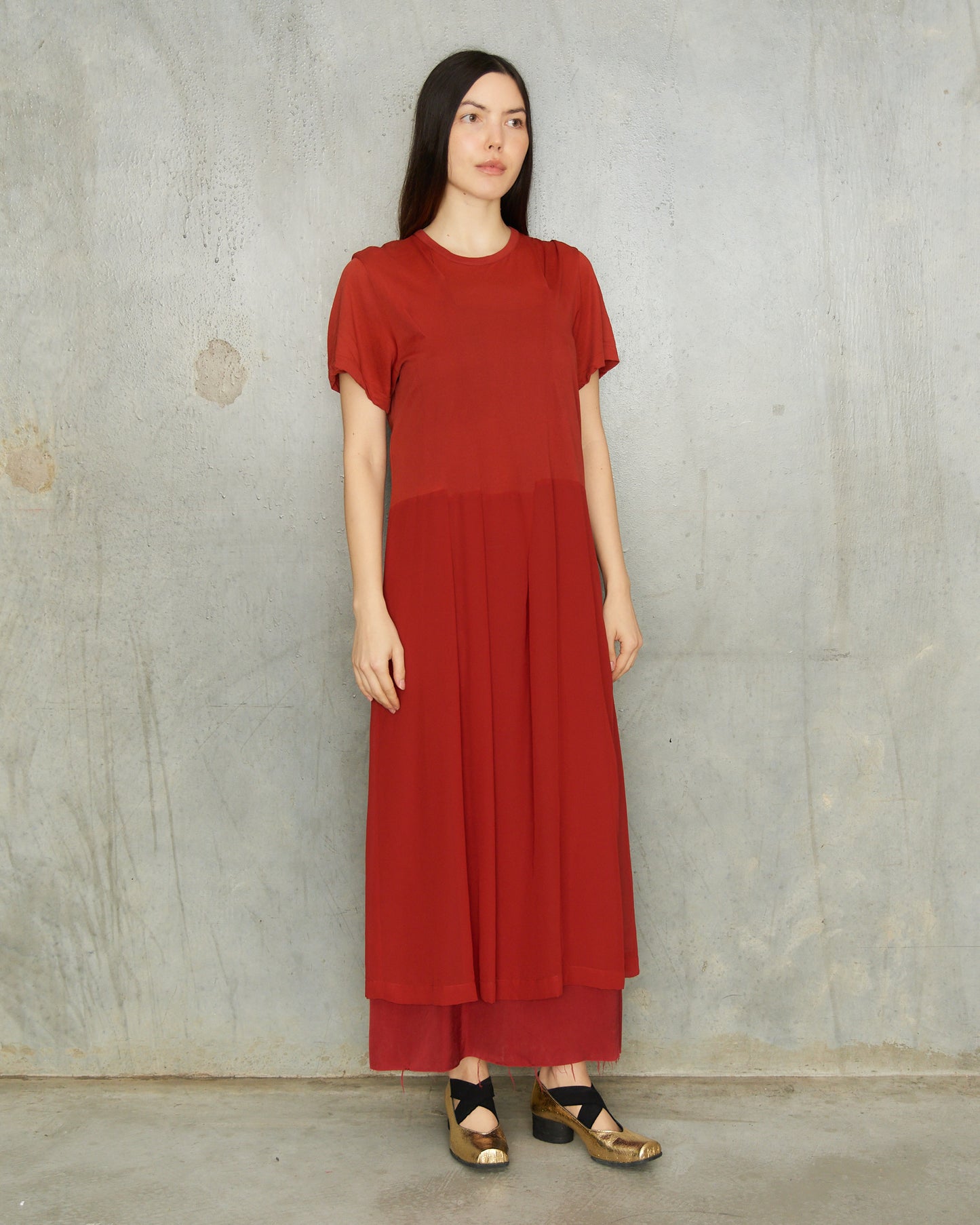 Comme Des Garcons Comme Des Garcons Red Sheer Dress